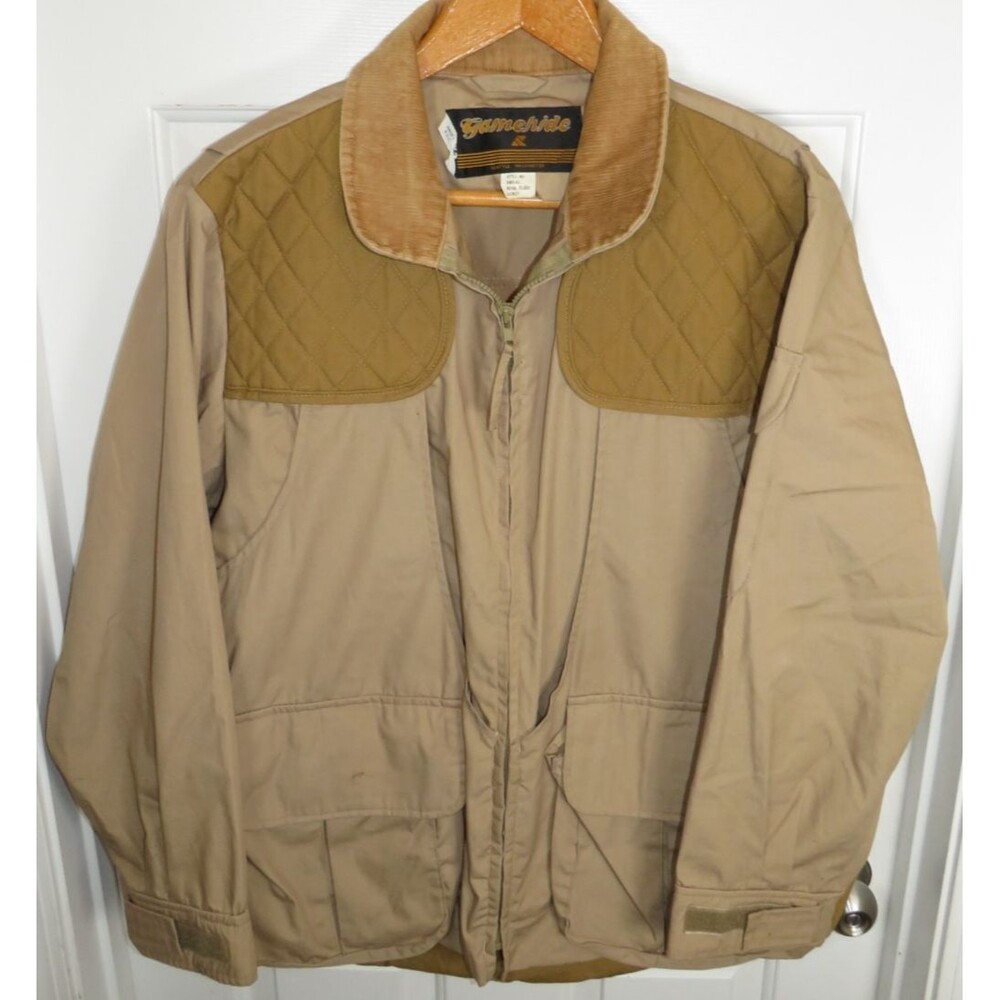 Vintage Gamehide Hunting & Shooting Royal Flush Jacket Quilted Patches Size LG